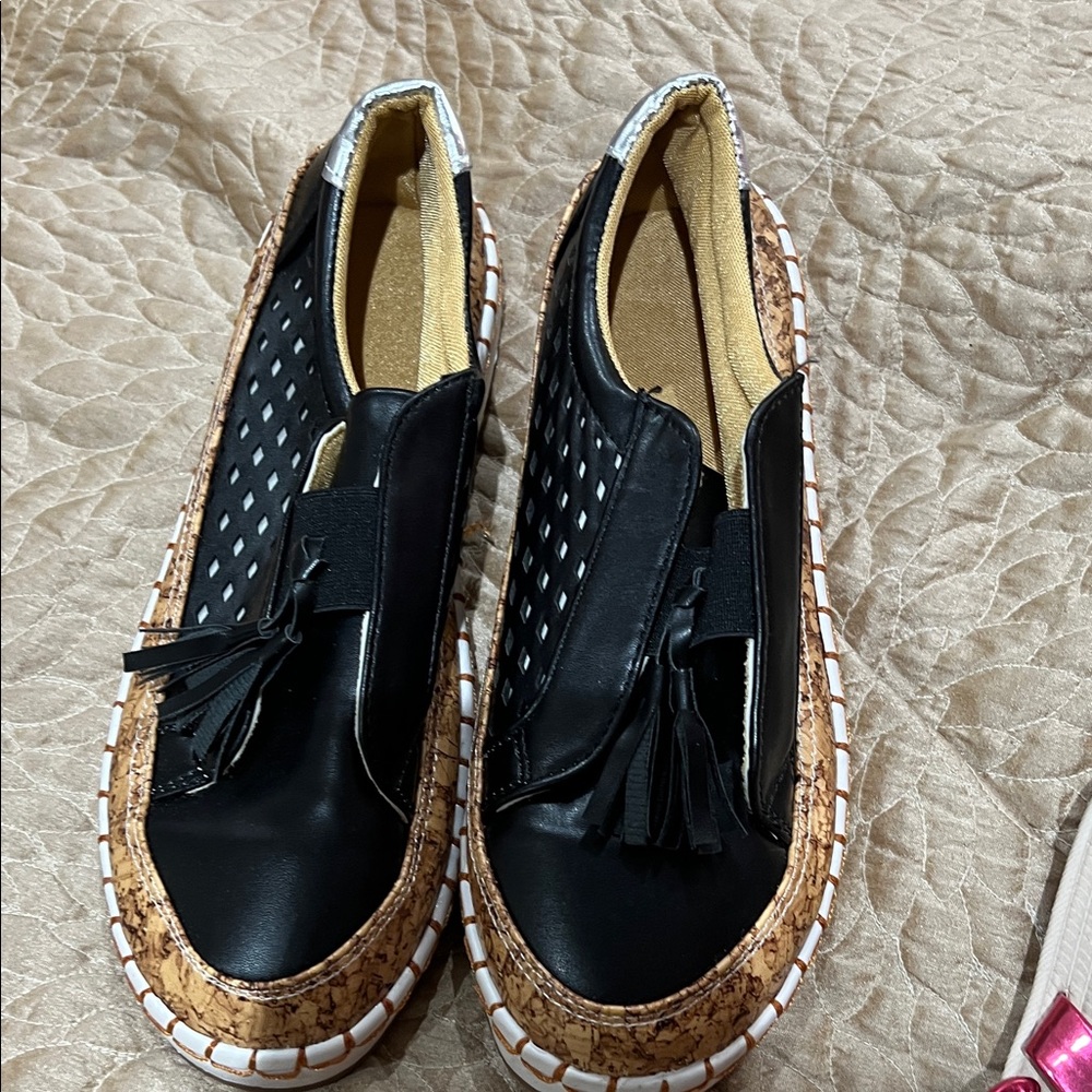 Black Tassel Slip-On Loafers